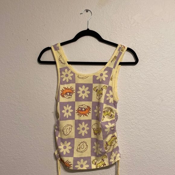 Rugrats Tops Rugrats Cinched Ribbed Cropped Graphic Tank Top - Picture 2 of 4